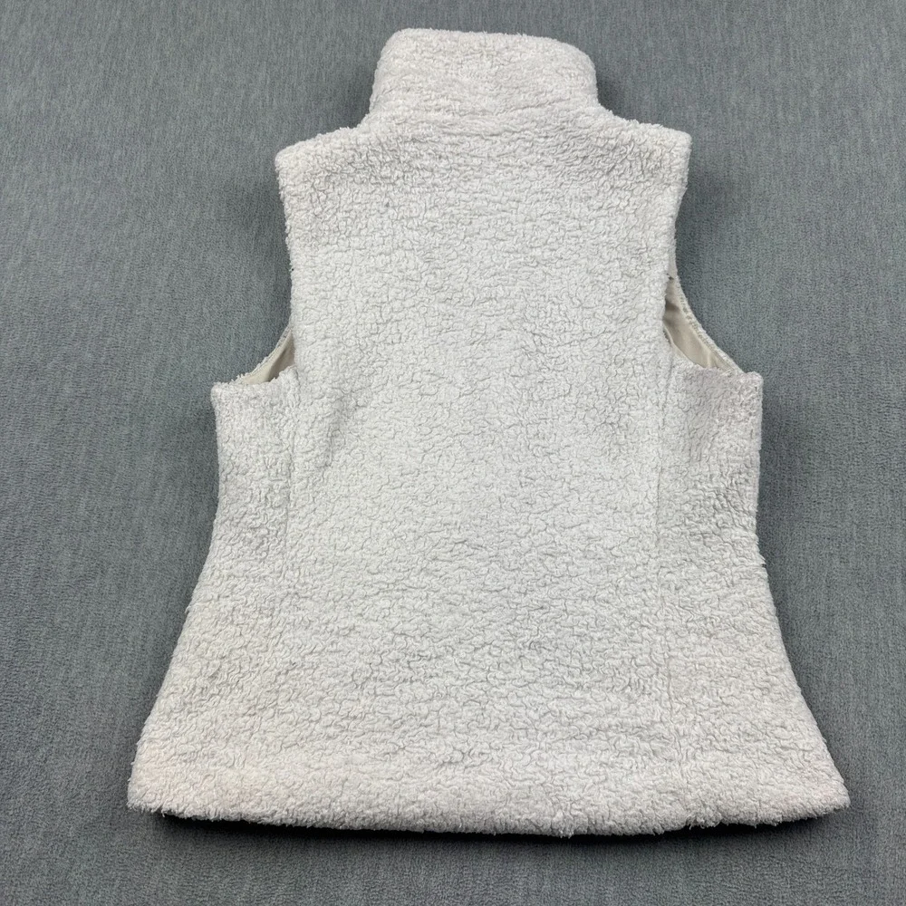 Patagonia Vest Women Small White Los‎ Gatos Fleece Full Zip Fuzzy Pocket 25215 - Picture 13 of 13